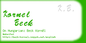 kornel beck business card